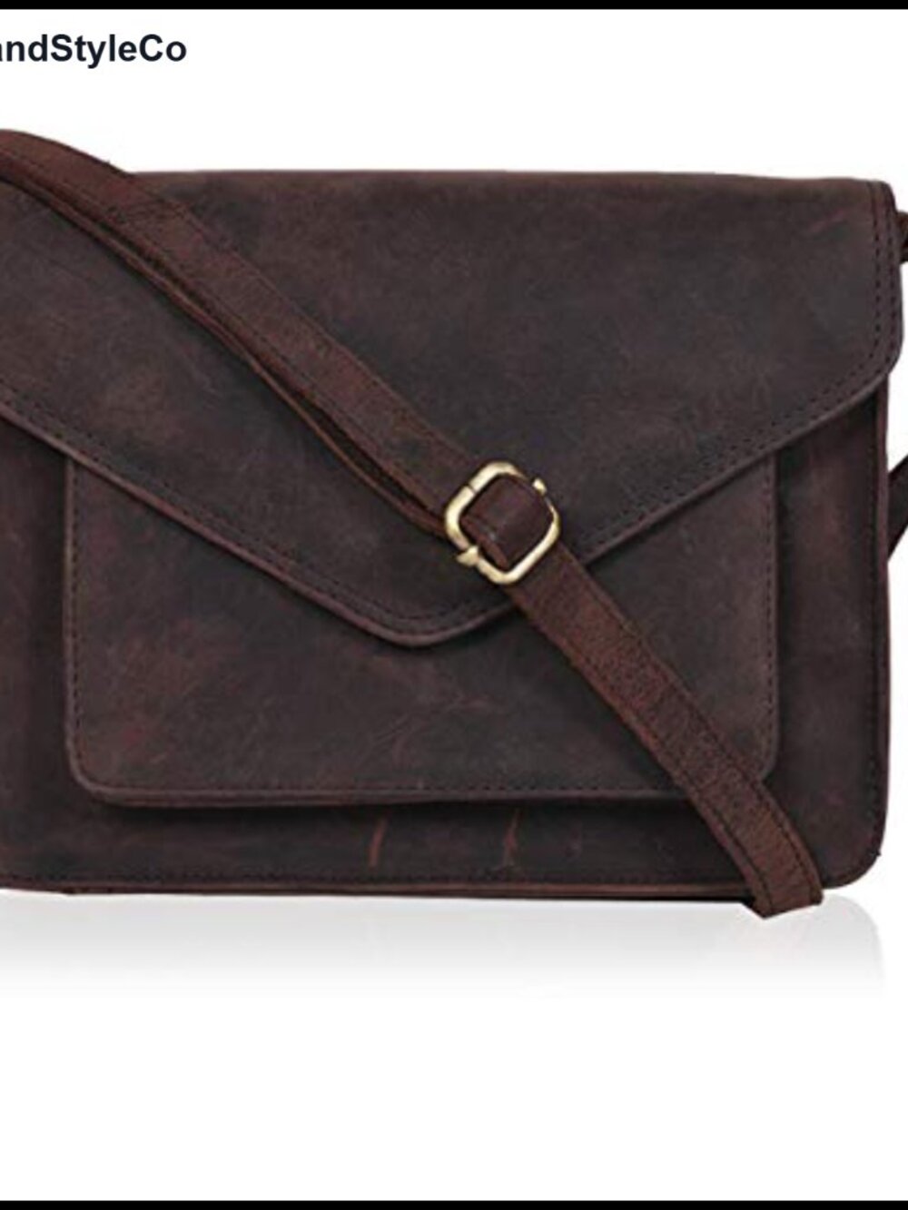 Genuine Leather Crossbody Purse Medium Over-Flap Satchel Handbag for Women